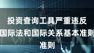 投资查询工具严重违反国际法和国际关系基本准则